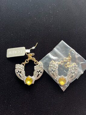 JCrew Yellow Gem Wing Earrings